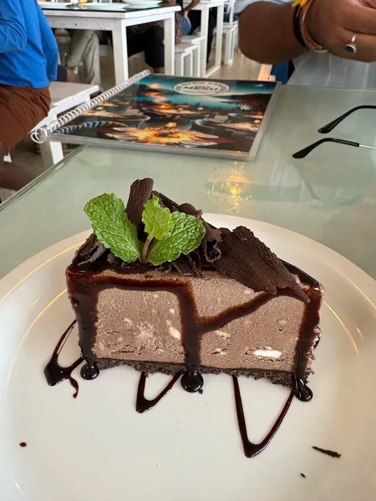 Chocolate cake dessert plated at The Oven Lakeside